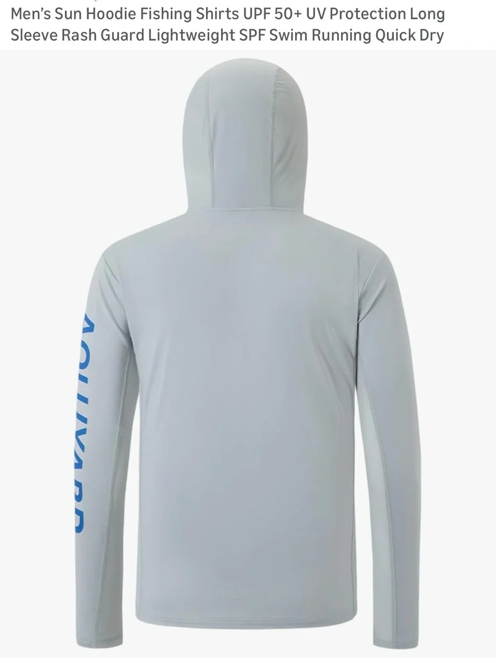 🍎AOLUYARD  Men's Light Gray Sun Hoodie fishing shirt UPF 50+UV  size L NWT